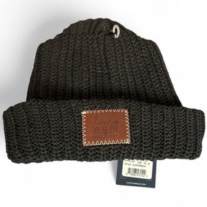 Love Your Melon Black Knit Beanie